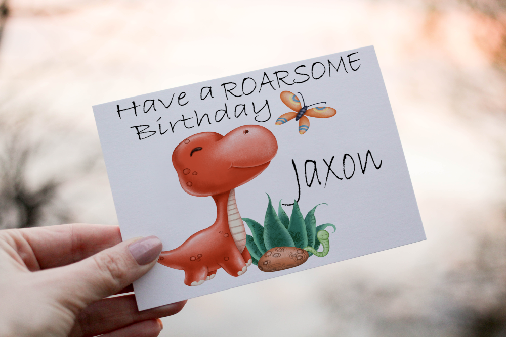 Dinosaur Birthday Card, Card for Birthday, Greetings Card - Click Image to Close